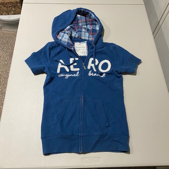 women's short sleeve hooded sweatshirt